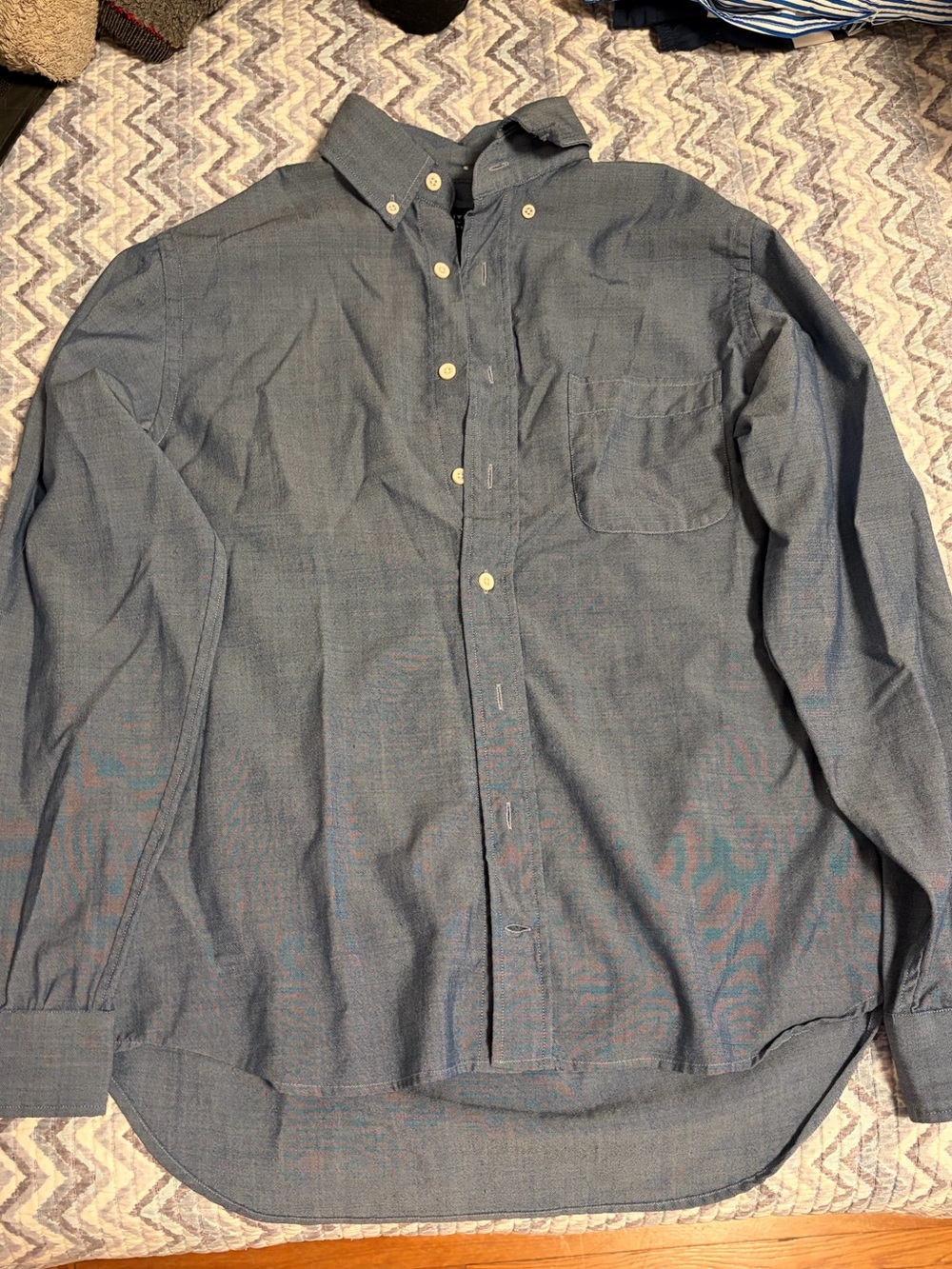 Civic by Taylor Stitch Wool Button-Down Shirt in Heather Blue